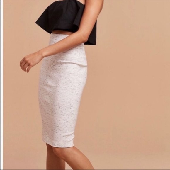 Aritzia Wilfred Lis Skirt High Rise Pull On Pencil Skirt Heathered Gray - Picture 3 of 12